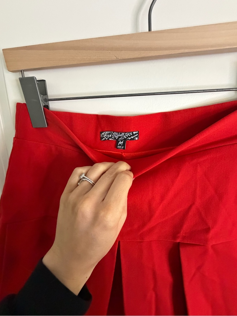 Dolls Kill Red Pleated A-Line Skirt
